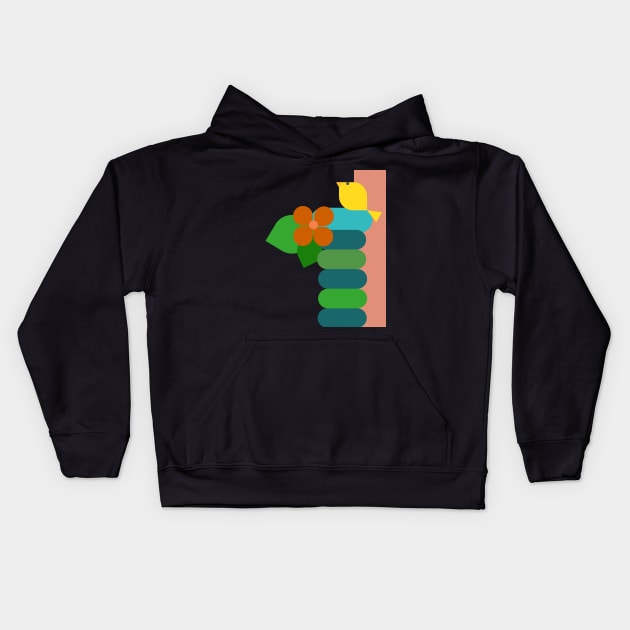 Perched Bird Kids Hoodie by DMB’s Art Studio